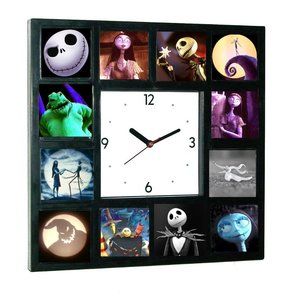 Limited Edition The Nightmare Before Christmas Jack Sally Dog Square Clock